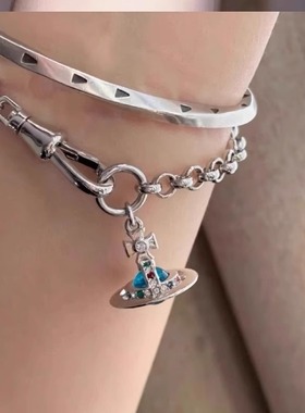 钛钢铅玻璃手链小众土星情侣手链