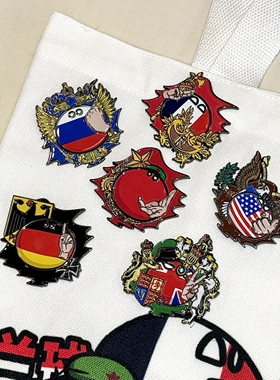 【李志映画】金属徽章国家球系列Polandball波兰球热门周边胸针