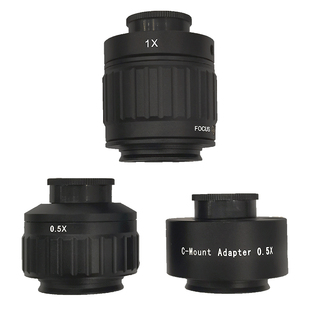 舜宇三目金相显微镜0.5X摄影目镜CTV接口1X连接器转接头CCD配件