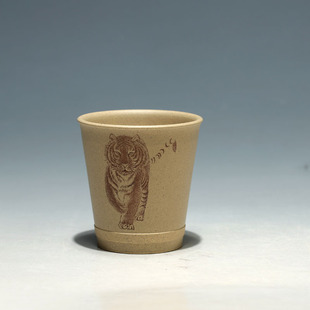 德砂主人杯125CC茶杯 明理茶艺 茗杯 宜兴紫砂 生肖虎 储亚军刻
