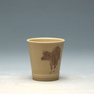 德砂主人杯125CC茶杯 明理茶艺 茗杯 宜兴紫砂 生肖牛 储亚军刻