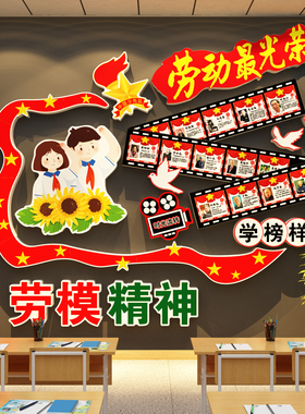 51五一劳动节黑板报班级布置教室文化墙贴装饰环创主题成品幼儿园