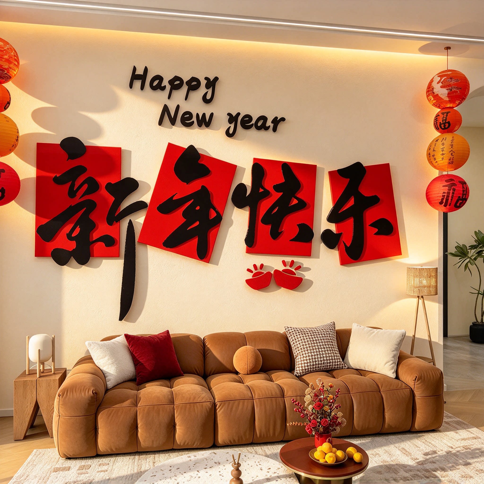 2027新年快乐亚克力立体字墙贴