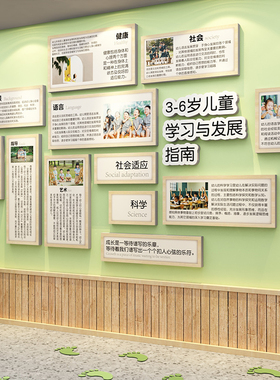 幼儿园墙面装饰3到6岁儿童学习与发展指南主题环创托管文化贴成品