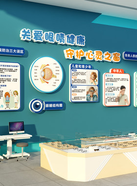 爱护睛眼镜店墙面装饰画