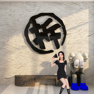 网红打卡拍照区背造景墙面装饰高级感咖啡店馆厅亚克力3d立体氛围