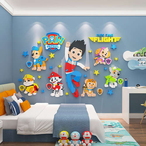 儿童房间布置床头装饰画卡通