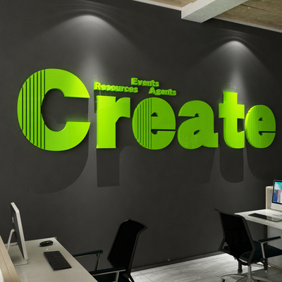 企业文化氛围布置办公司室墙面装饰外贸英文字标语进门贴形象会议