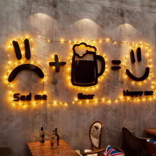 网红打卡清吧小酒馆装饰场景氛围布置工业烧烤肉破店墙面餐饮壁画