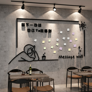 2025网红打卡清吧酒馆墙面装饰场背景板布置奶茶店咖啡许心愿留言