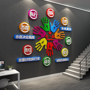 办公室楼梯间扶手墙面装饰企业文化司工厂进门形象氛围布置励标语