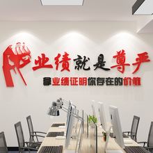 业绩是尊严办公室司墙装饰销售励志标语企业文化氛围布置形象画高