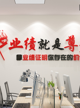 业绩是尊严办公室司墙装饰销售励志标语企业文化氛围布置银行厅堂
