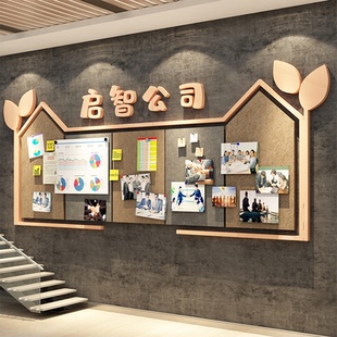 毛毡贴办公室墙面装饰企业文化展示板司员工风采荣誉照片布置告栏