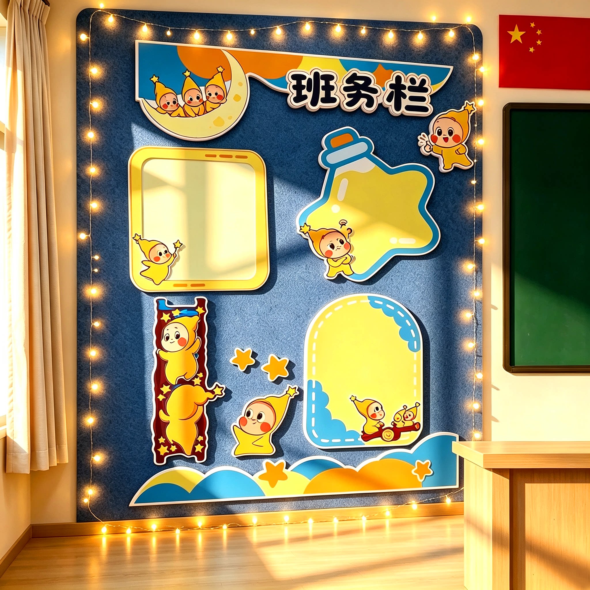 星人环创班务公告栏级文化布置教室装饰幼黑板报墙贴开中小新学期