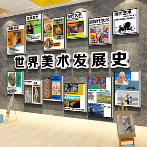画布置美术教室艺术培训机构环创文化背景墙面装饰世界发展史互动