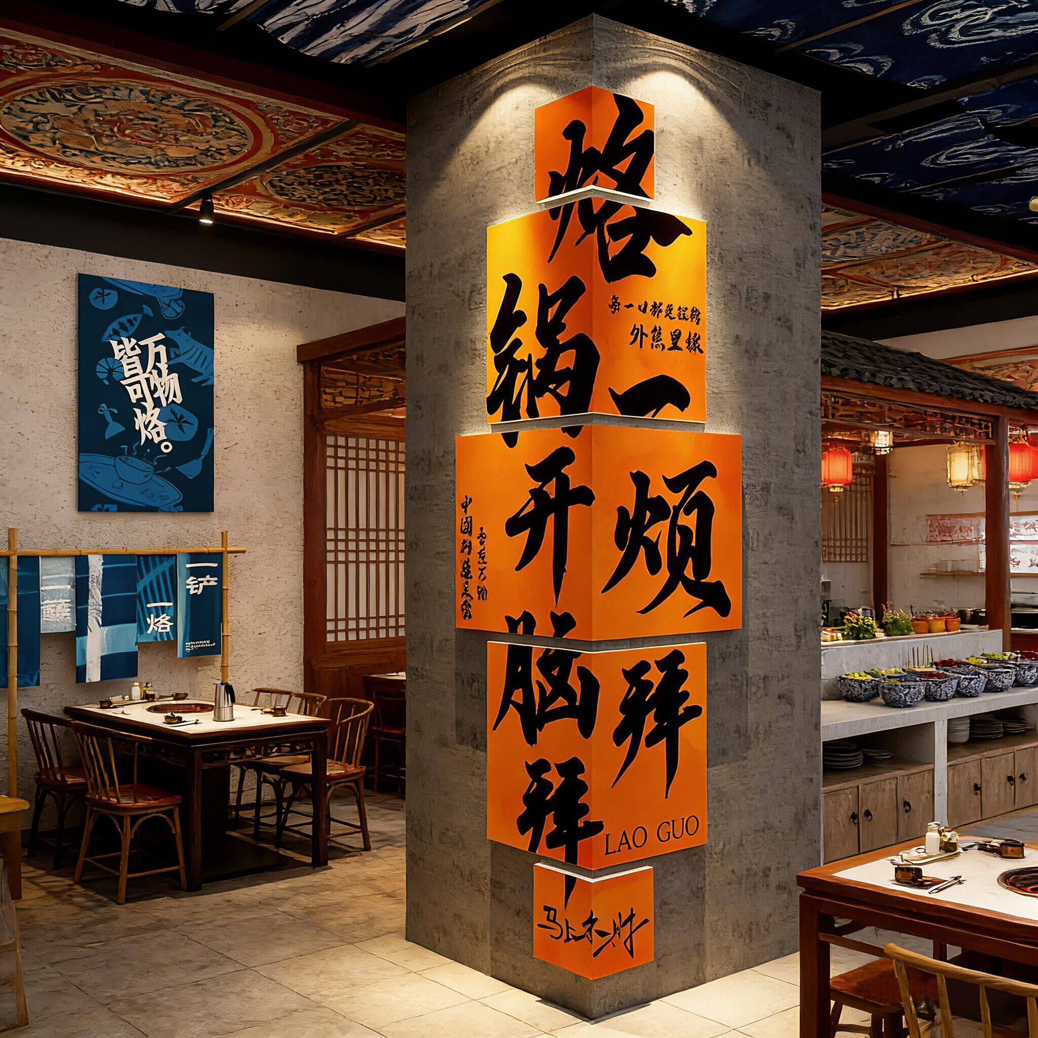 贵州烙锅店墙面装饰贴画特色创意饭店布置餐饮馆壁挂画海报广告牌