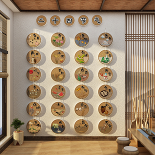 24二十四节气墙面装 场景 饰挂图画牌文化环创茶室氛围布置古风中式