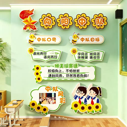 向阳日葵中队角教室墙贴