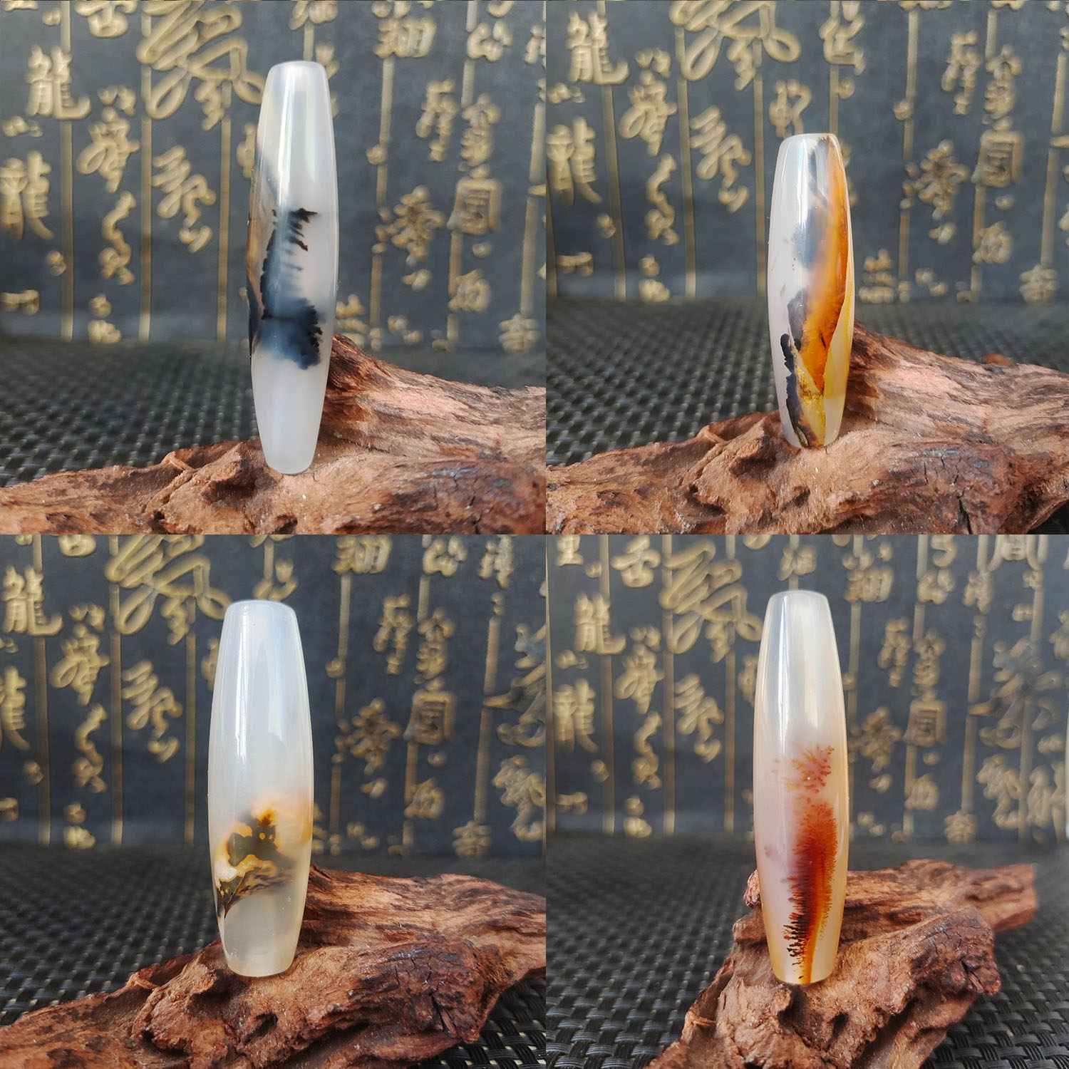 天然玛瑙海洋玉髓象形天珠吊坠项链男女款奇石玉髓项坠民族风饰品