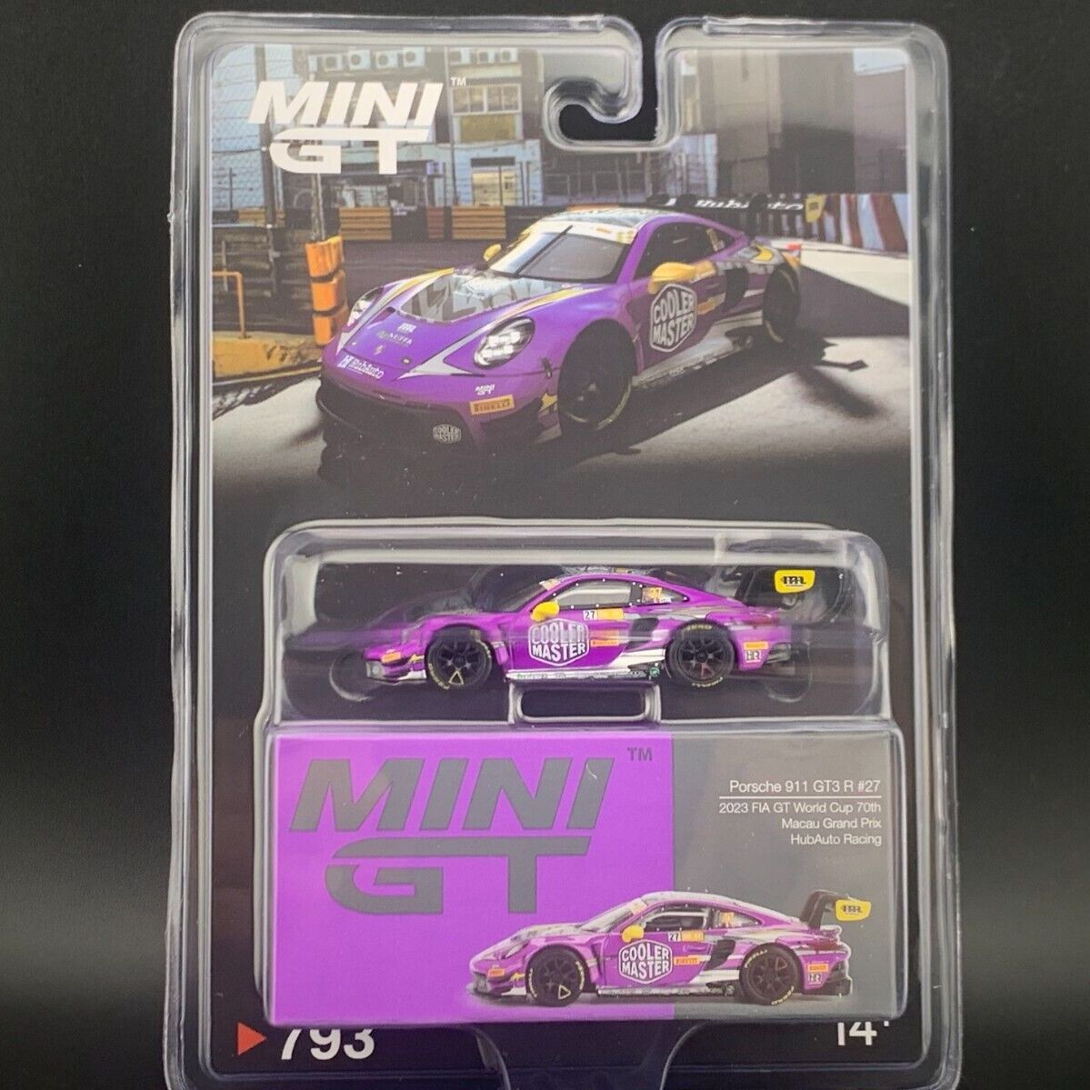 MINIGT 1:64 保时捷 911 GT3 R(992_KCMG 2023#27 HUBAUTO RACING