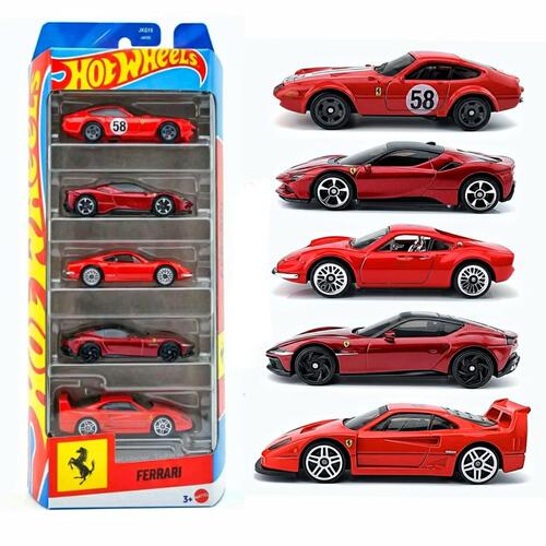 风火轮HotWheels合金车模法拉利五辆套SF90 F40 Dino206GT 365