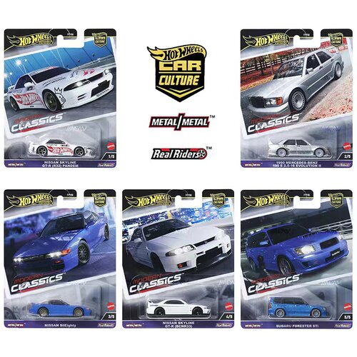 风火轮HotWheels现代经典5尼桑GTR火箭兔斯巴鲁STi奔驰FPY86-E