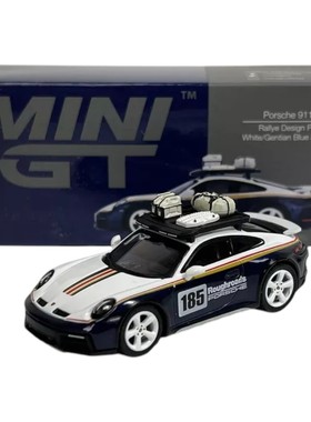 MINIGT 1:64 保时捷 911(992)达喀尔拉力赛设计套装白色/龙胆蓝色