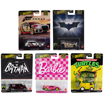 风火轮HotWheel 文化流行奥迪RS6芭比忍者神龟蝙蝠合金车HXD63-E
