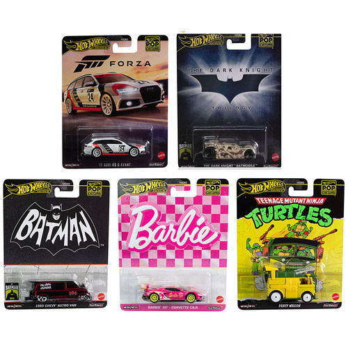 风火轮HotWheel 文化流行奥迪RS6芭比忍者神龟蝙蝠合金车HXD63-E
