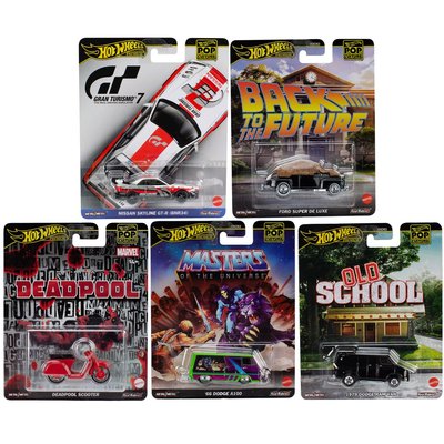 风火轮HotWheel文化流行尼桑GTR道奇回到未来粪车合金车模HXD63-J