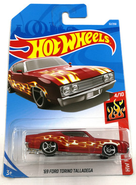 风火轮HotWheels 69 FORD TORINO TALLADEGA 福特都灵 红 2019-32