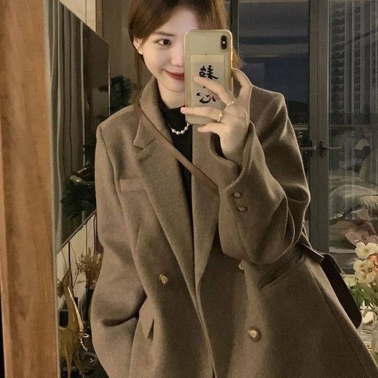 2025毛呢西装秋冬季外套复小个子宽松加厚新款呢子大衣美拉德,女装/女士精品,大码呢大衣,淘宝优惠券,粉丝福利购,淘宝优惠卷