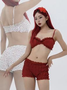 少女心事吊带平角短裤蕾丝边蛋糕裤heels辣妹跳舞