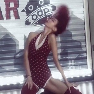 【新色】波点连体衣choker纯欲蕾丝 四面弹瑜伽面料美背heels