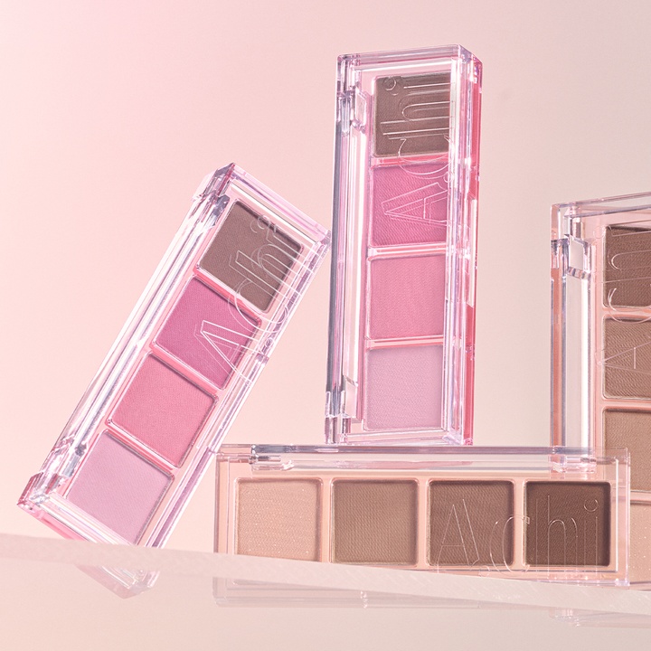 韩国专柜 Achi 小众Layer Step 轻薄保湿自然哑光珠光四色眼影盘