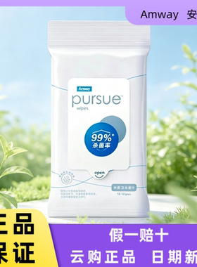 安利必速卫生湿巾80片独立装芦荟温和洁净清洁肌肤便携多场景正品
