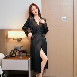 维多利亚2024新款 睡裙睡衣浴袍家居服 睡袍女性感高级感冰丝长款