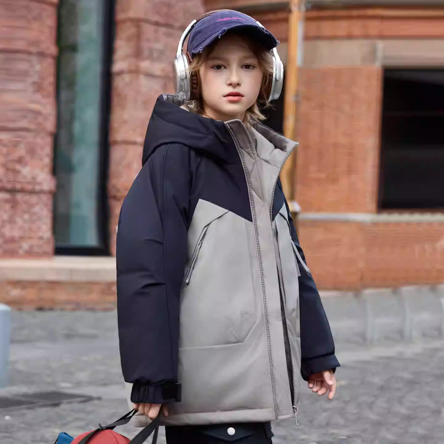 正品巴拉品男童羽绒服新款洋气中长款中大童加厚儿童保暖冬季外套