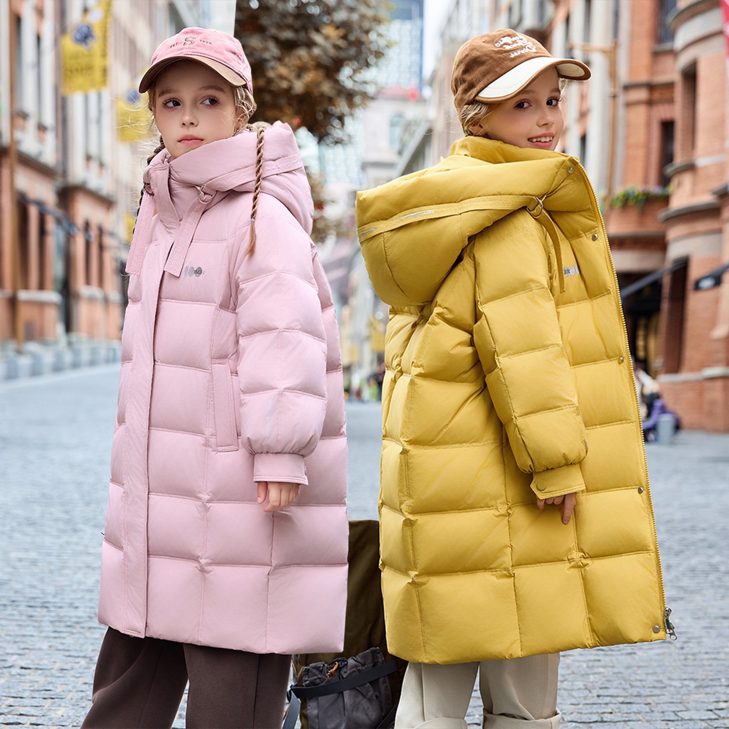 巴拉品儿童羽绒服女童加厚冬季长款过膝大童三防极寒男童保暖外套