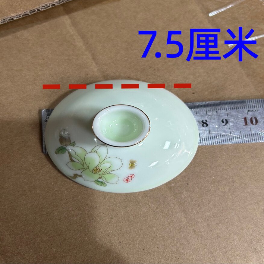 陶瓷茶碗三才盖碗羊脂玉茶具茶壶白瓷景德镇青花瓷茶杯盖子