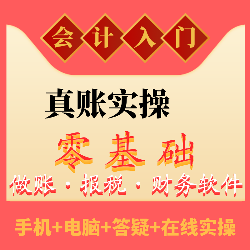 零基础学会计实操30天成为会计高手 出纳实操课程 做账报税教程
