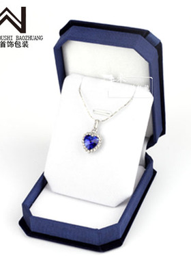 老款八角蓝色吊坠盒饰品收纳包装盒情侣套盒首饰盒结婚盒定制logo