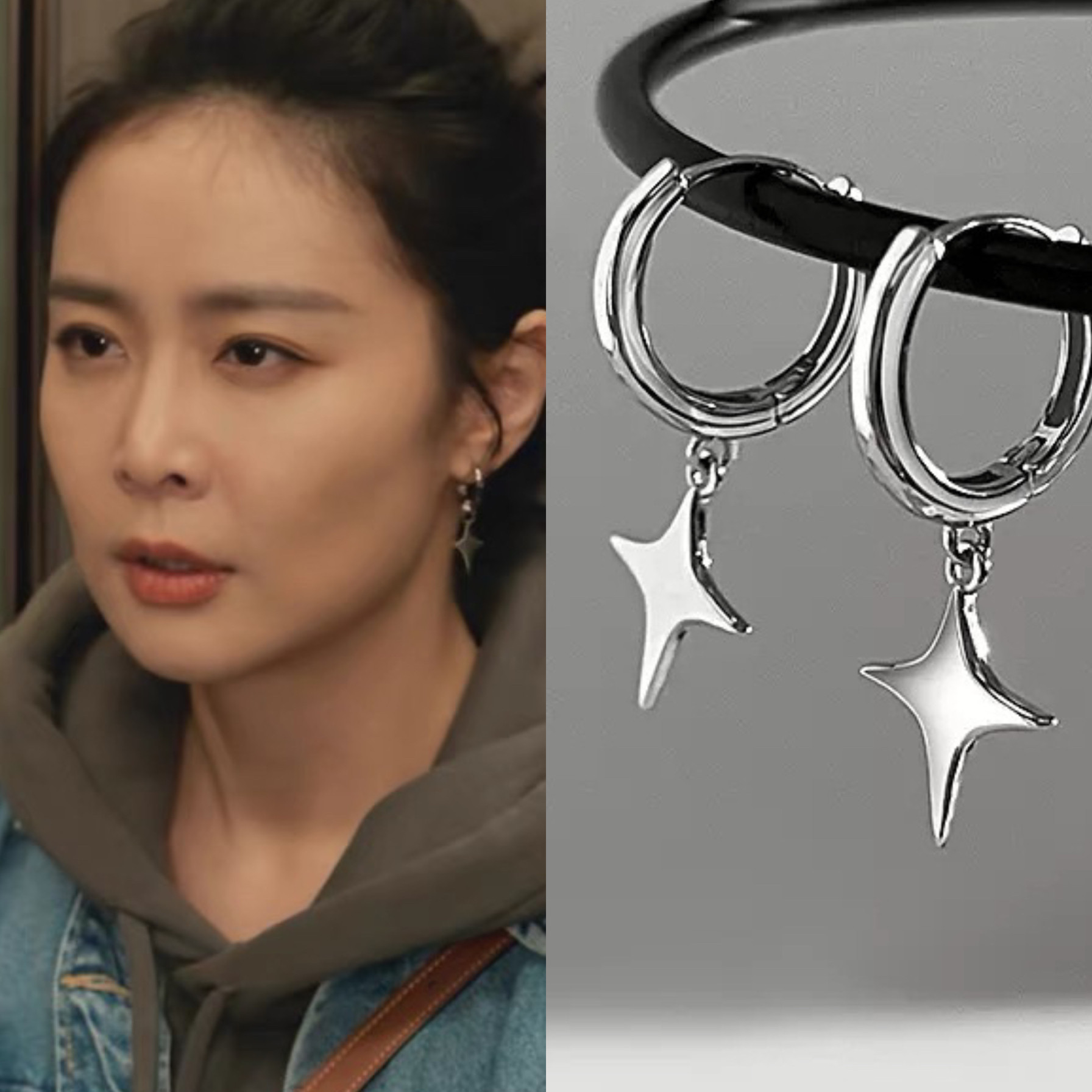 亲爱的仇敌罗曼高叶同款星星耳环女小众设计感轻奢气质时尚耳饰铜