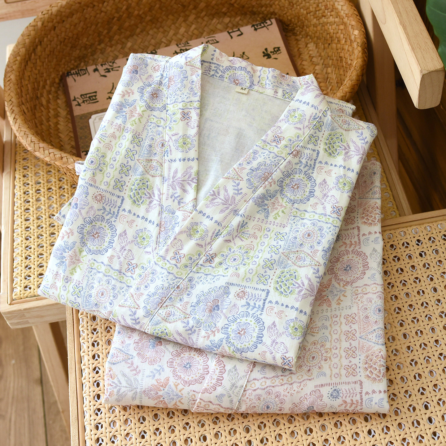 夏季纯棉双层纱布睡袍女日式睡袍中长款开衫系带和风甚平美容民宿,女士内衣/男士内衣/家居服,睡袍/浴袍,淘宝优惠券,粉丝福利购,淘宝优惠卷