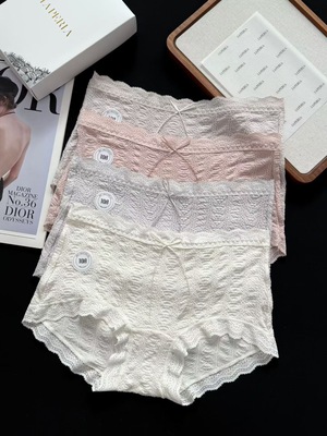 新品LP蕾丝马卡龙色系女内超柔软亲肤有尺码纯棉内裤三角裤