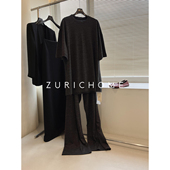 棉质阔腿裤 ZURICH 洋气深花灰色中长款 T恤 HOME ROW系穿搭松弛感