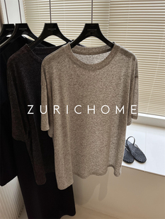 颗粒感宽松花纱点点含麻圆领短袖 自在自由 T恤 做旧风格 庸懒随兴