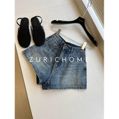 显瘦小A版 型 复古做旧港风牛仔短裤 2025新土耳其牛仔料 牛仔热裤