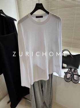 ZURICH HOME 粉标 棉软舒适亲肤好料 好质感 棉质舒适长袖百搭T恤